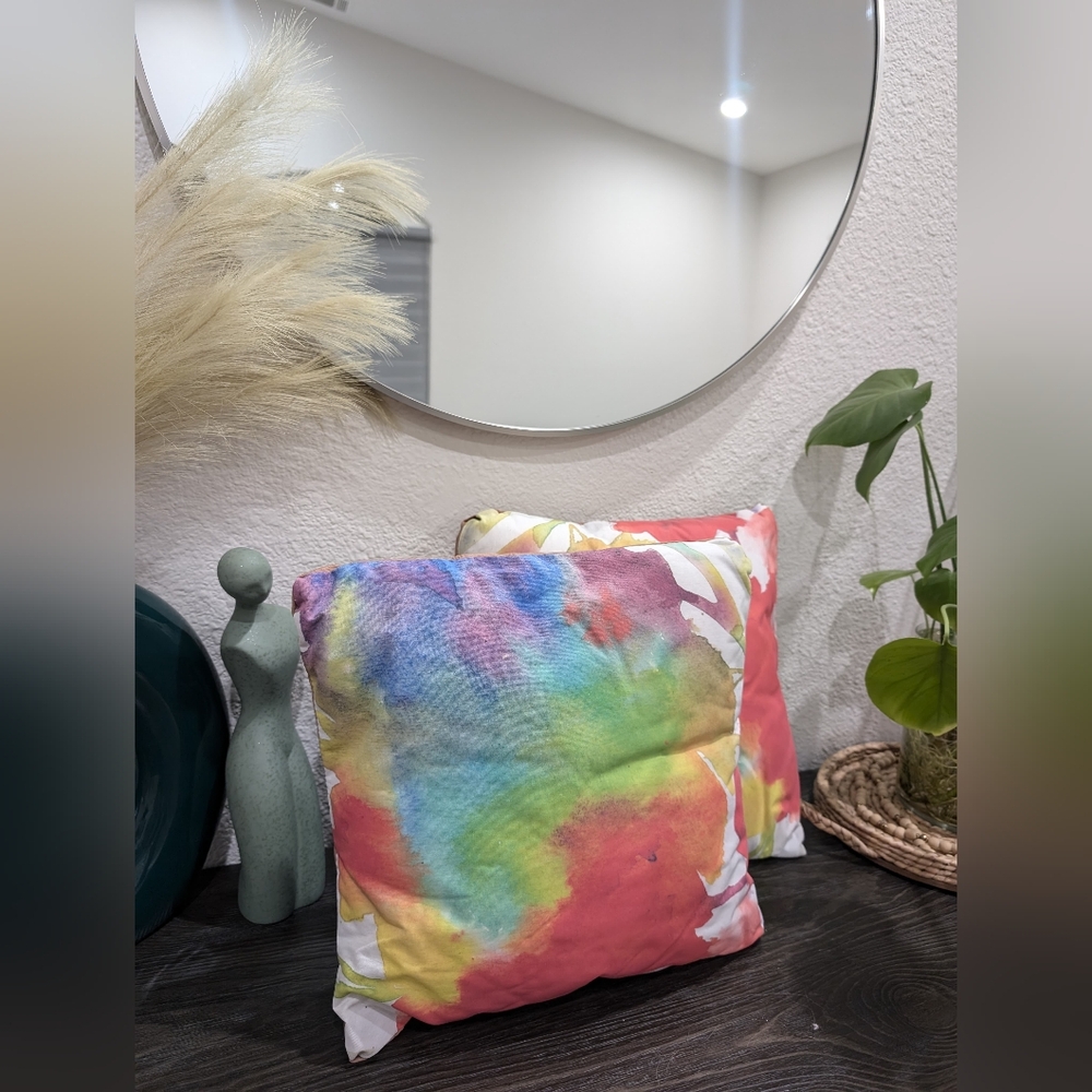 2Pk Colorful Floral throw pillows
